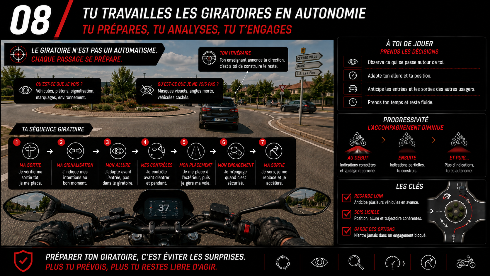 Tu travailles les giratoires en autonomie — Code 2 Roues